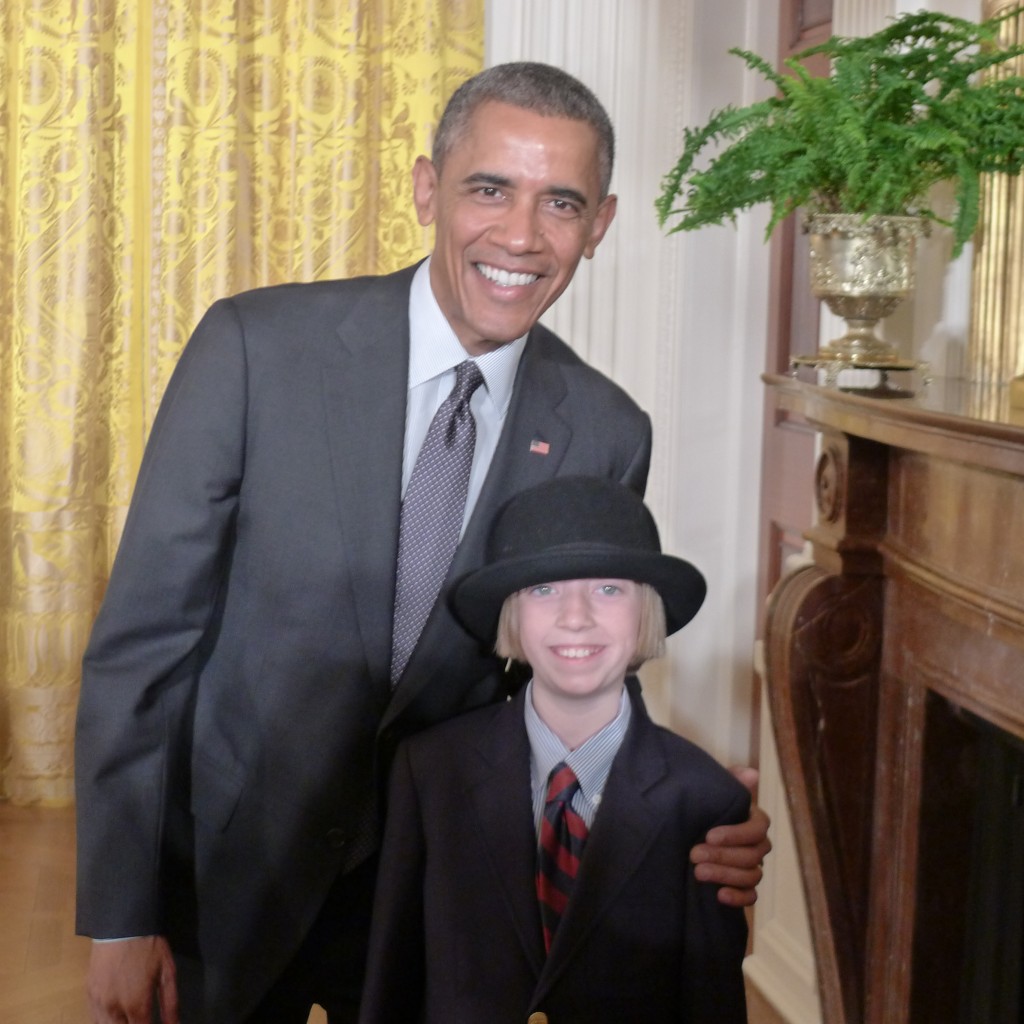 Bea Rienhoff with US President Barack Obama. 