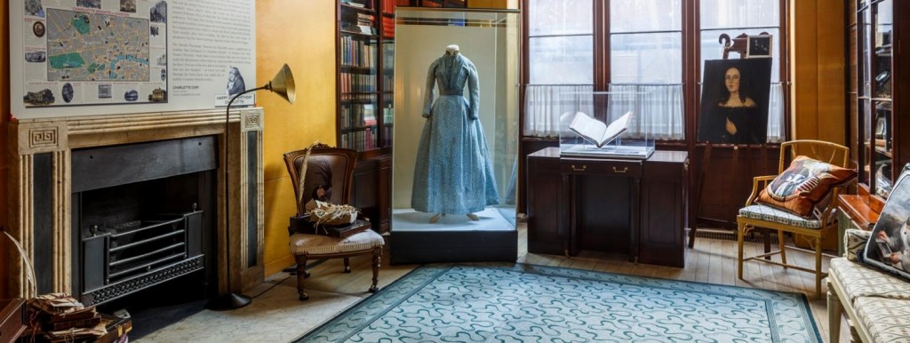 The exhibition, including the dress Bronte wore to a dinner given by Thackeray.