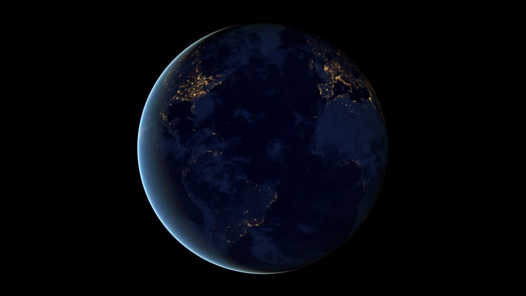 Composite image 'The Black Marble' was taken by Suomi NPP, a joint National Oceanic and Atmospheric Administration and NASA satellite, in 2012