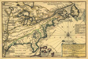 Map of Canada (New France) in North America 1703