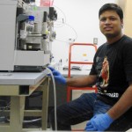 Biswapriya in his lab at the University of Florida.