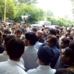 Researchers gherao Indian science administrators during a protest to demand hike in fellowships in July 2014.