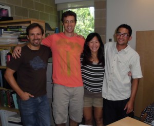 Shimi Rii's peer-mentoring group. From left to right: Donn Viviani, Chris Schvarcz, Shimi Rii, Brenner Wai