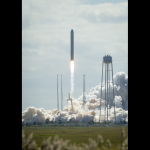 The Antares rocket lifted off from Wallops Island, Virginia.