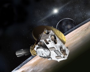 An artist's illustration of the New Horizons spacecraft.