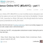 SoNYC's 1st birthday retrospective: part 1 - Science communication and outreach