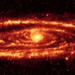 Andromeda Galaxy taken by Spitzer in infra-red, 24 micrometres. (Image: NASA/JPL–Caltech/K. Gordon, University of Arizona)