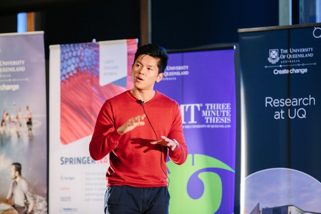 Joshua Chu-Tan speaking at the 2016 Asia-Pacific 3MT competition