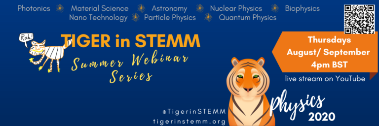 Banner for the TIGER in STEMM 2020 summer webinar series