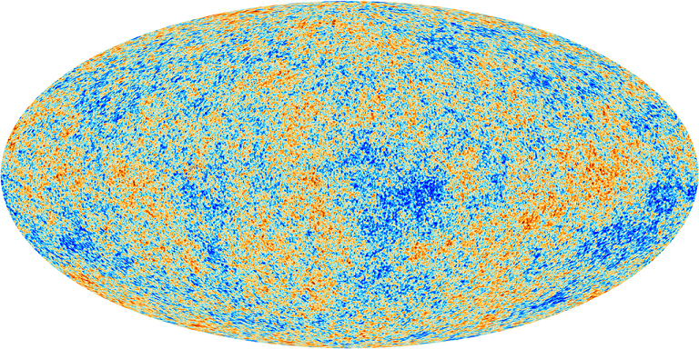 A view of the cosmic microwave background collected by the European Space Agency’s Planck satellite.