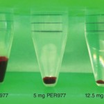 Staunch support: PER977 lessens the blood less in rats on Eliquis following a common bleeding assay.